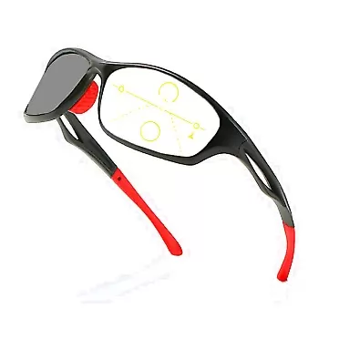 Willochra progressive multifocal with transition Readers photochromic Sport Magnifying Safety driving Reading Goggles for Men Women Black Red 2.5 x
