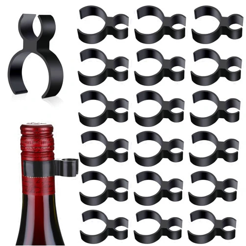 Maitys Champagne Bottle Glitter Single Holder Safety Clips Black Plastic Bottle Service Glitter Clips for Candle Christmas Parties Wedding Ceremony Anniversaries Home Kitchen (18)