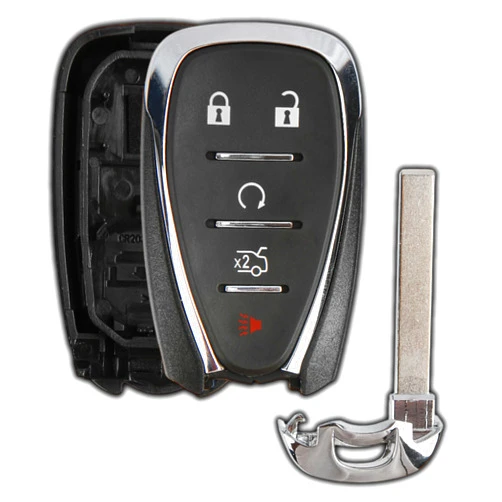 KeylessOption Key Fob Cover Case Replacement for 2016 2017 2018 2019 2020 Chevrolet Chevy Camaro Cruze Malibu Sonic Remote Shell, 5-Button HYQ4AA, HYQ4EA, No Programming Required