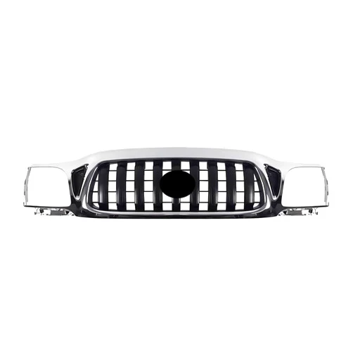 YILINGYI ABS Chrome Grille Front Grilles Shiny Front Center Mesh Grills Compatible With Toyota Tacoma 2001 2002 2003 2004(Electroplated silver)
