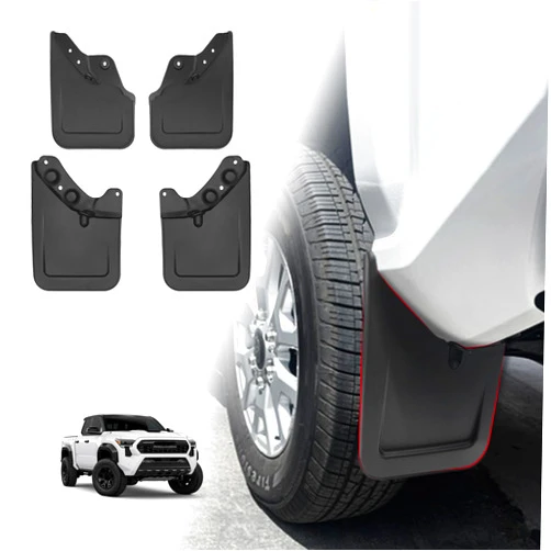 Muslogy Mud Flaps Splash Guards Compatible with Toyota Tacoma 2024 Accessories Front and Rear Mud Guards 4PCS No Drilling Heavy Duty Fender Mudguards Kit with Hardware Accessories(Extra Large Version)
