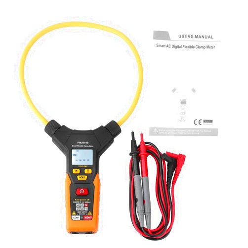 Walfront Flexible Clamp Meter, Walfront PEAKMETER PM2019A/PM2019S Handheld Digital Flexible Clamp Meter 3000A AC/DC Current Voltage Frequency Multimeter(PM2019S)
