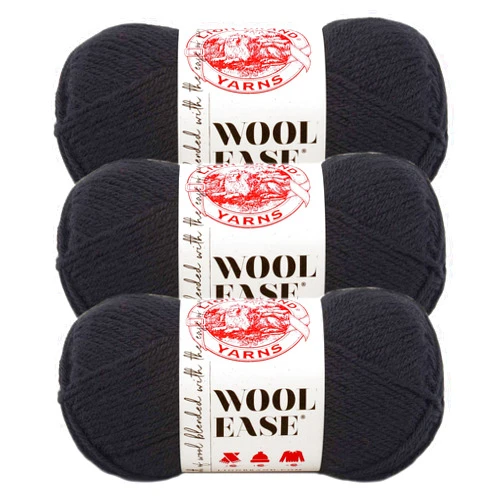 Lion Brand Yarn (3 Pack) Lion Brand Yarn Wool-Ease Yarn, Black