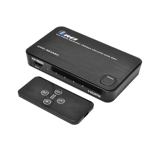 OREI 4 in 1 Out 4K HDMI Switch, 4K@60Hz 4:4:4 ARC Auto Switch EDID HDMI 2.0, 18Gbps, HDCP 2.2, Dolby Passthrough CEC, HDR10, Dolby Vision
