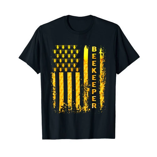 Beekeepers Gifts Ideas For Men, Women & Kids Beekeeping Tee -Patriotic Shirt for Beekeeper American Flag T-Shirt