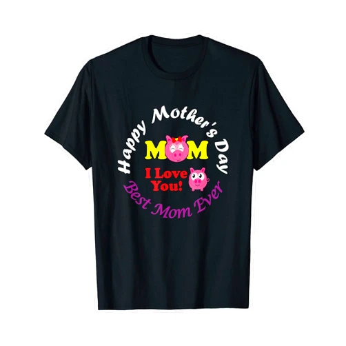 Mother Designs - Henyo Stuffs Mother Child Piggies - Best Mom Ever - Cute Pig Piggy T-Shirt