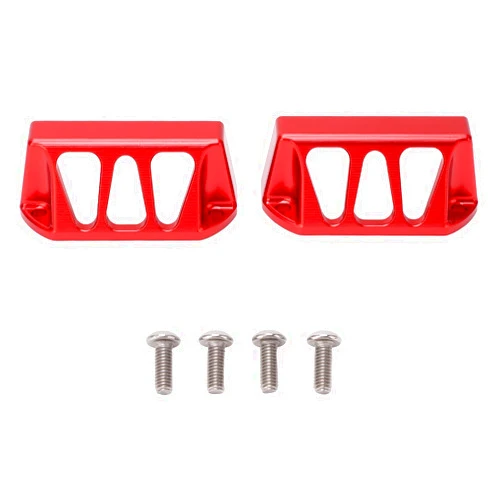 Plplaaoo Servo Saver, 2pcs Steering Servo Guards,Steering Servo Protector,RC Servo Guards Protector,Aluminum Alloy RC Servo Protective Cover,RC Upgrades Part for E 1/10 RC Car(red)