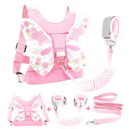 Accmor 3 in 1 Toddler Harness Leashes + Anti Lost Wrist Link, Kids Harness Children Leash for Girls, Child Anti Lost Leash Baby Cute Harness Belt Strap Hold Kids Close While Walking
