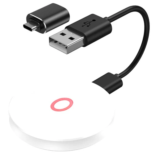 AINOYA Wireless CarPlay Adapter for Factory Wired CarPlay 2023 Upgrade Plug & Play Dongle Converts Wired to Wireless Fast and Easy Use Fit for Cars from 2015 & iPhone (White)