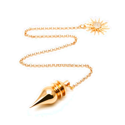 Spirit Hunter Goddess Brass Pendulum for Dowsing - Divination - Spiritual Answers (18K Gold Plated)