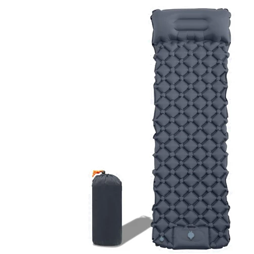 Rilycay Sleeping Mats Camping,Self Inflating Camping Pad with Foot Pump,193X60X6CM Ultralight Sleeping Pad,Portable Camping Bed for Hiking Backpacking Tent (Gray)
