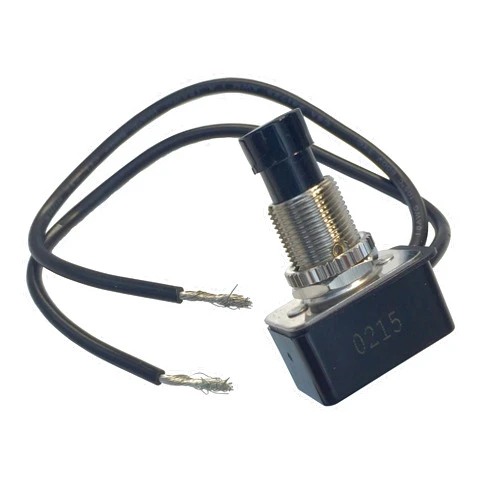 Gardner Bender GSW-21 Electrical Motor Rated Push-Button Switch, SPST, Push ON-Push OFF, 10 A/125V AC, 6 inch Wire Terminal , Black