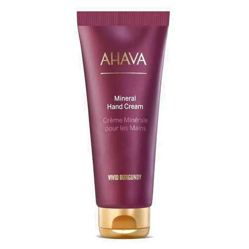 AHAVA Mineral Hand Cream Vivid Burgundy - Luxurious cream for thirsty hands for deep relief & nourishment, maintains smooth & supple hands, with exclusive Dead Sea Mineral blend Osmoter, 3.4 Fl.Oz
