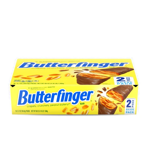 Butterfinger, Bulk 18 Pack, Chocolatey, Peanut-Buttery, Individually Wrapped Candy Bars, Share Pack, 3.7 oz Each