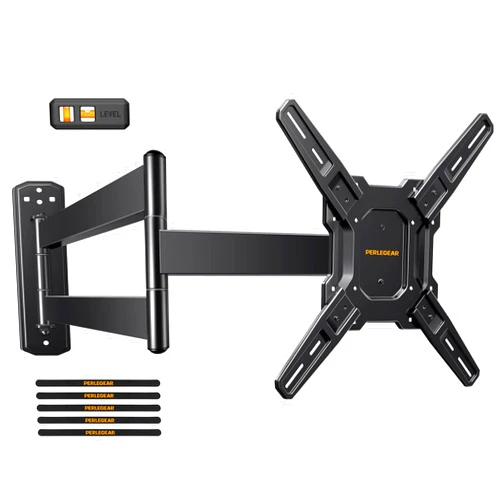 Perlegear Long Arm TV Wall Mount for 26-65 inch TVs up to 100 lbs, Corner TV Mount Bracket with 31.65” Extension, Swivel, Tilt Articulating Arms, Full Motion TV Wall Mount, Max VESA 400x400mm PGMF25B