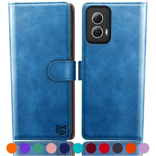 SUANPOT for Motorola Moto G Power 5G 2024 Wallet case with RFID Blocking Credit Card Holder,Flip Book PU Leather Protective Cover Women Men for Power 5G 2024 Phone case Sky Blue