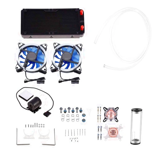 Wendry 240mm DIY Water Cooling Kit for Computer, Liquid PC Water Cooling Set, Cooler CPU/GPU Block Pump Reservoir CPU Cooler Kit with LED Fan Heat Sink