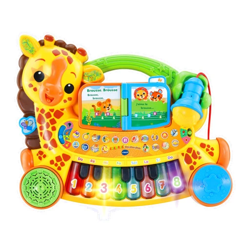 VTech - My Giraffe Jungle Rock Piano, Baby Musical Instrument, Talking and Interactive Children's Piano Keyboard with Karaoke Microphone, Gift for Children from 18 Months