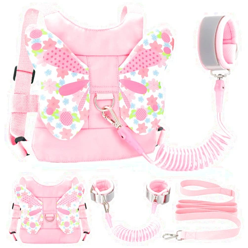 FITARTS Toddlers Leash + Anti Lost Wrist Link Child Kids Safety Harness Kids Walking Wristband Assistant Strap Belt for Girl Pink Christmas Gift