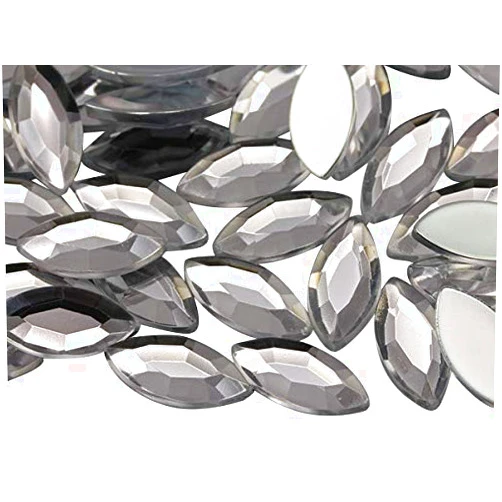 Allstarco 10x5mm Flat Back Navette Acrylic Jewels Marquise Rhinestones Face Gems Card Making Embelishments Horse Eye 13/64