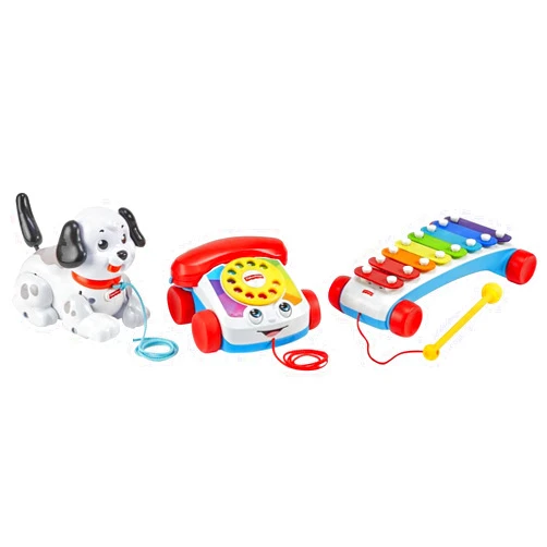 Fisher-Price Baby & Toddler Toys Pull-Along Basics Set with 3 Classic Activities for Developmental Play Infants Ages 1+ Years