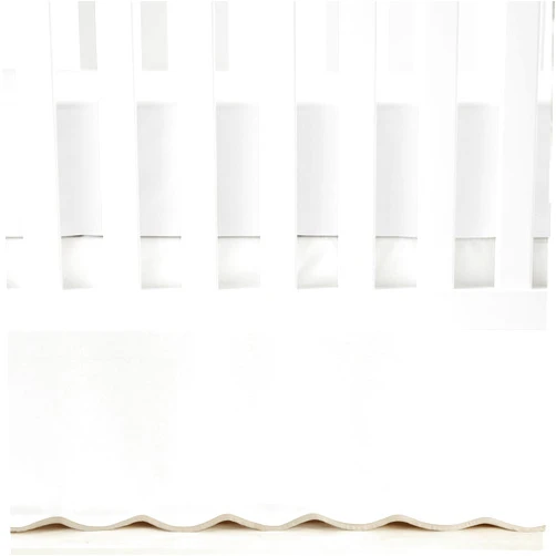 Lush Decor - Crib Skirt, Soft Cotton, Ideal for Classic Nursery Decor, Coastal Chic Desigb with Scalloped Edge (Neutral, 25