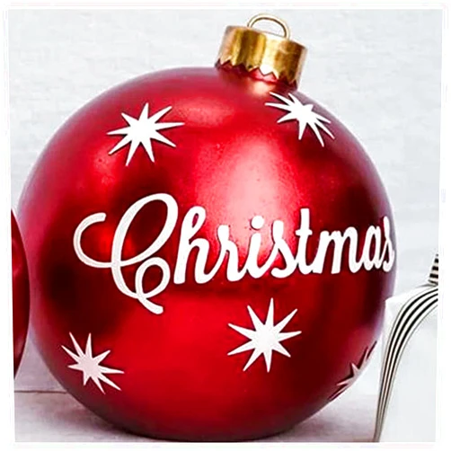 BDMFJY Christmas Decoration, 23.6Inch Outdoor Christmas Inflatable Decorated Ball, Giant Christmas Inflatable Ball Christmas Tree Decorations, Home Outdoor Christmas Inflatable Ball,Q