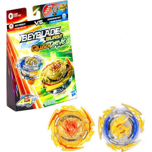 Hasbro Gaming Beyblade Burst QuadDrive Destruction Belfyre B7 and Decay Perseus P7 Spinning Top Dual Pack - 2 Battling Game Top Toy for Kids Ages 8 and Up