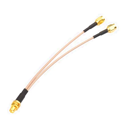 SUPERBAT SMA Splitter Cable RP-SMA Female to Dual SMA Male V Type SMA Adapter 50ohm 15cm(6 inches) for WiFi Antenna Adapter Connector (Not for TV)