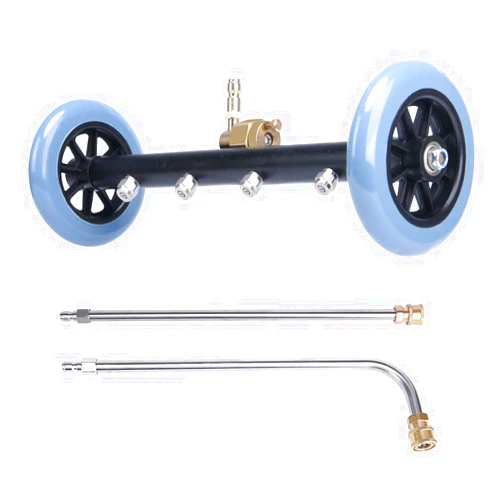 SHUNXING 2-in-1 Undercarriage Pressure Washer Cleaner, 16 Inch Under Car Wash Water Broom Attachment with Extension Wand and Brush, 4000 PSI Dual-Function Power Washer Surface Cleaner
