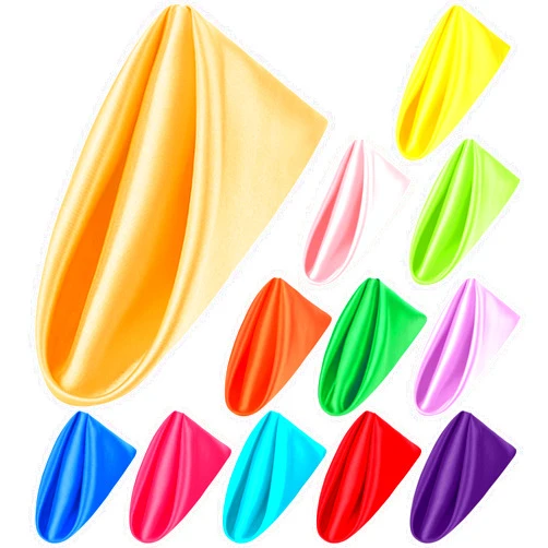 Aneco 12 Pieces Satin Napkins Soft Dinner Napkins Multicolor Square Weddings Table Napkins 17 x 17 Inches for Restaurant Weddings Party Dinner Decoration (Rainbow)