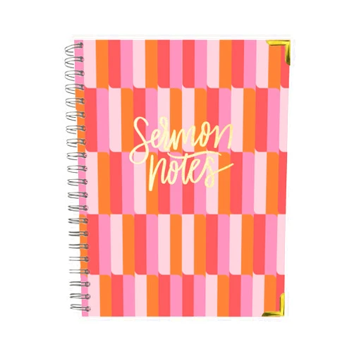Mary Square Spiral Notebook Journal For Sermon Notes and Reflection, 7 x 9 Inch Hardcover, Blocks