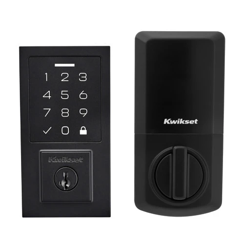 Kwikset SmartCode 270 Keyless Entry Electronic Touchpad Deadbolt Door Lock with Auto-Lock, Custom User Codes, Advanced Security in Matte Black Contemporary