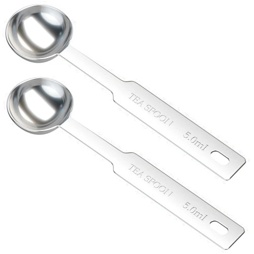 LEIFENY 2PCS 1 Tsp(1/3 tbsp | 5 ml |5 cc| 1/6 oz) Single Measuring Spoon, Stainless Steel Individual Spoons, Long Handle Measuring Spoons Only