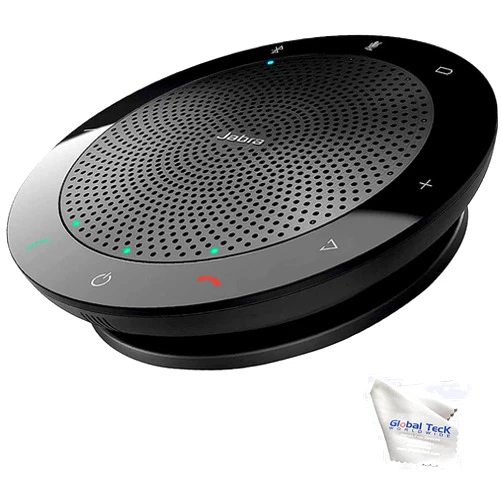 Global Teck Worldwide Jabra Speaker 510+ 7510-309 Bluetooth Speaker and Microphone for Computer Teams, Conference Video Calls, Bluetooth Dongle, Bundle - Global Teck Cloth Gold Support Plan