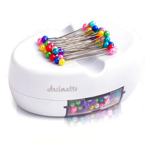 Arcimatto Magnetic Pin Holder, Strong Magnet Pincushion with Drawer, Pin Cushion with 100 Pcs Ball Head Straight Pins for Sewing, Needle Cushions Bobby Pin Holder Paper Clip Organizer for Quilting