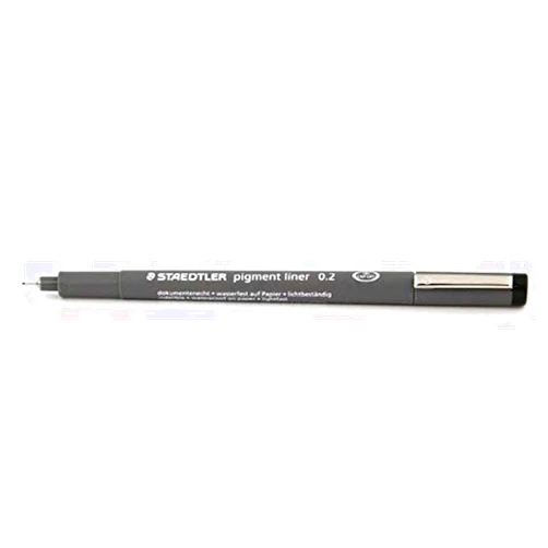 STAEDTLER PIGMENT LINER 0.2mm BLACK INK [Pack of 2]