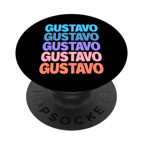 Cool Given Name Gustavo Gift Ideas Funny Modern Repeated Text Design First Name Gustavo PopSockets Swappable PopGrip