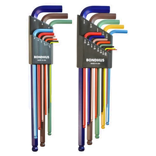 Bondhus 69600 Ball End Double Pack L-Wrench Set with ColorGuard, 13 Piece