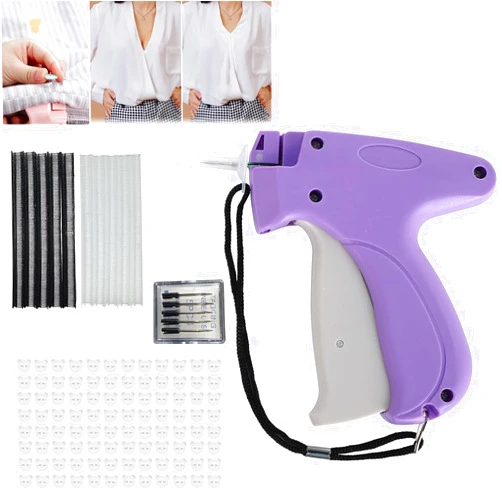 Mdnfdap Mini Stitchy Gun kit for Clothing- Stitchy Quick Clothing Fixer, Stitch Gun Sewing Tool Kit W 500 Black & 500 White 5mm Mini Fasteners,500pcs Bear Buttons,5pcs Needles