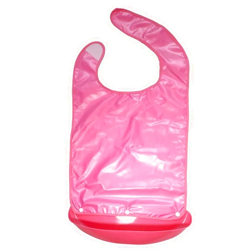 Sunco-Intl Adult Bib Napkin Apron Waterproof Mealtime Protector Plastic Pocket Detachable Crumb Catcher Easy to Clean Old People Elderly Disabled Patients Eating White-collars Well-dressed Grandparents Gift