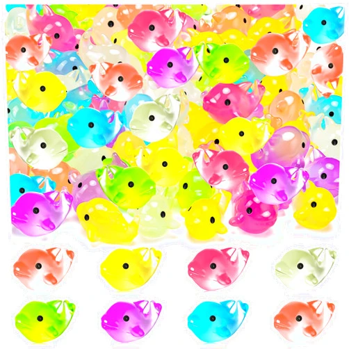 SYWHXY 68PCS Luminous Mini Resin Dolphin Figurines - Glow in The Dark, Cute Miniature Dolphin Animal Statues for Micro Fairy Garden, Landscape, Aquarium, Birthday, Hidden Game (7 Colors)