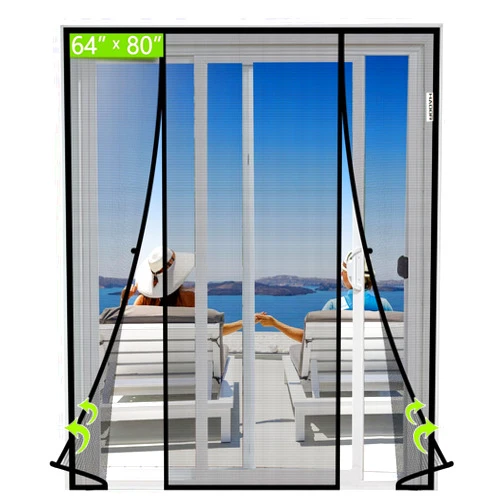 HADOR Magnetic Screen Door Mesh with Super Strong Magnets Fit Door Size 64