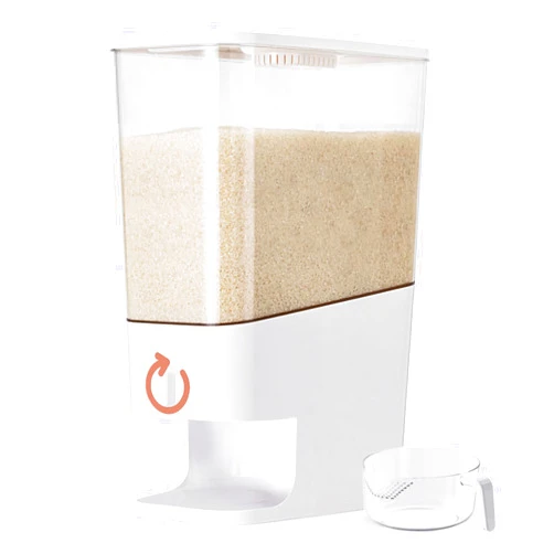 LivLab 22-25lbs Rice Dispenser, 10.5 Qt/10L/25 lbs Grain Storage Container with Measuring Cup Cereal Dispenser Cereal Bucket for Kitchen Pantry Organization