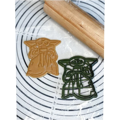 3D Kitchen Art The Child Grogu With Soup Bowl Cookie Cutter Mold 4-Inch-Scale Produced by 3D Kitchen Art