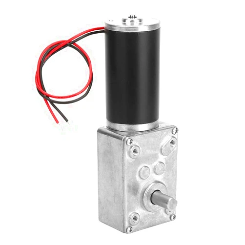 Estink Reversible Worm Gear Motor, 24V 8mm Shaft Worm Gear Motor High Torsion Speed Reduce Electric Motor for Curtain Machine Advertising Equipment Window Opener Smart Device (100RPM)