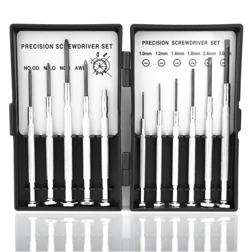 Card Holder 11PCS Small Precision Screwdriver Set, Premium Mini Screw Driver Set Kit, 6 Different Sizes of Flat Head Philips Screwdrivers for Watch, Eyeglasses, Electronics, Repair Box