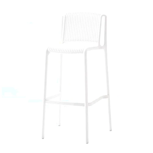 HCZION Height Bar Stools Stackable Counter Stools Plastic Bar Chairs with Back Kitchen Counter Barstool Armless Tall Chairs 30inch Stack Barstool with Footrest (Color : White)