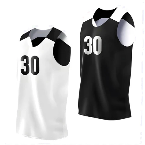 Pro90 Elite Reversible Basketball Jersey for Men with Number | Individual Jersey for Games or Scrimmage | Black/White