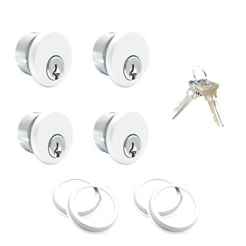 elox Storefront Zinc Mortise Keyed Cylinders for Adams Rite Commercial Storefront Door Lock 4pcs KA Packed in Aluminum Finish (KA1)